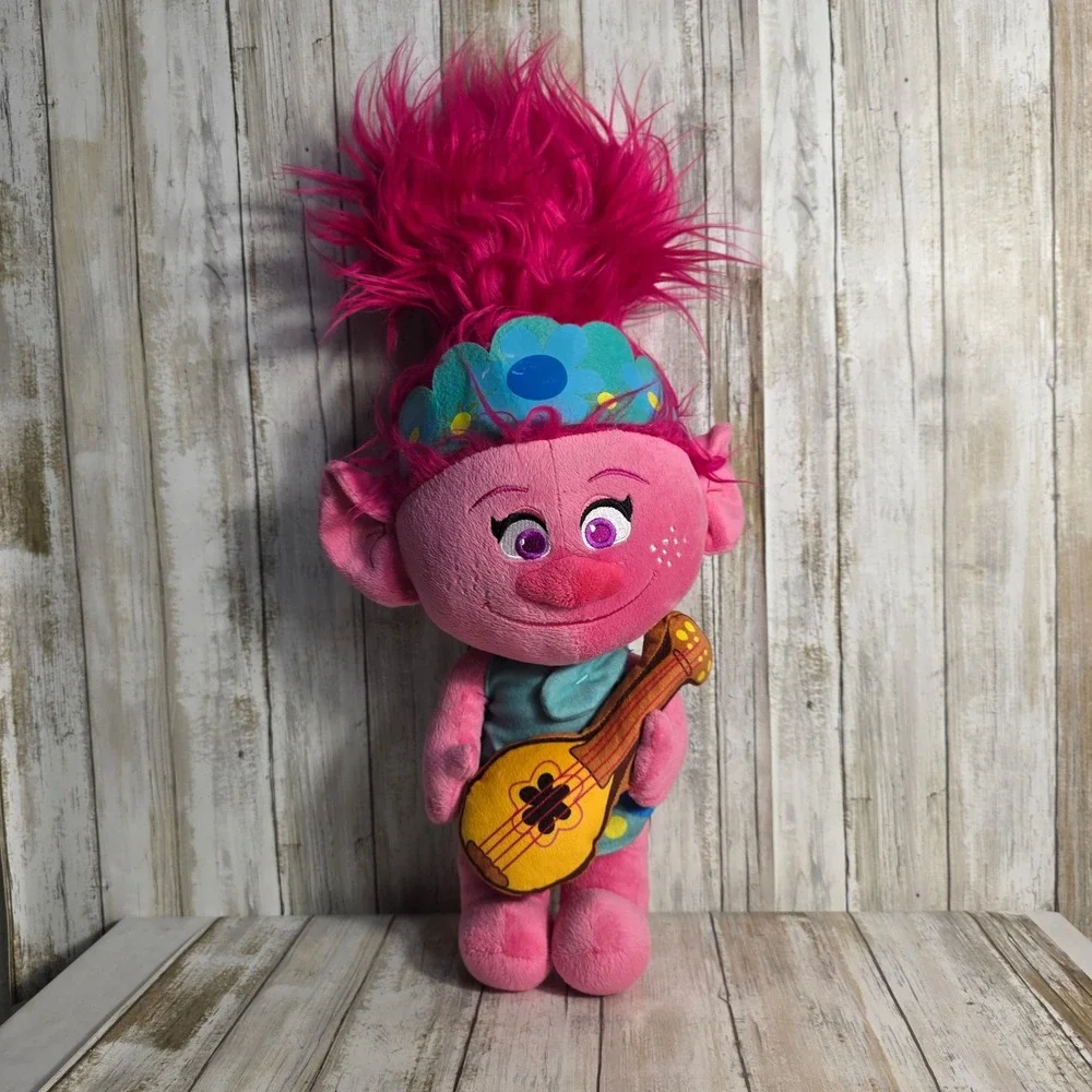 DreamWorks Trolls Poppy Plush 22 Inch Pink Hair Ukulele Stuffed Toy Doll
